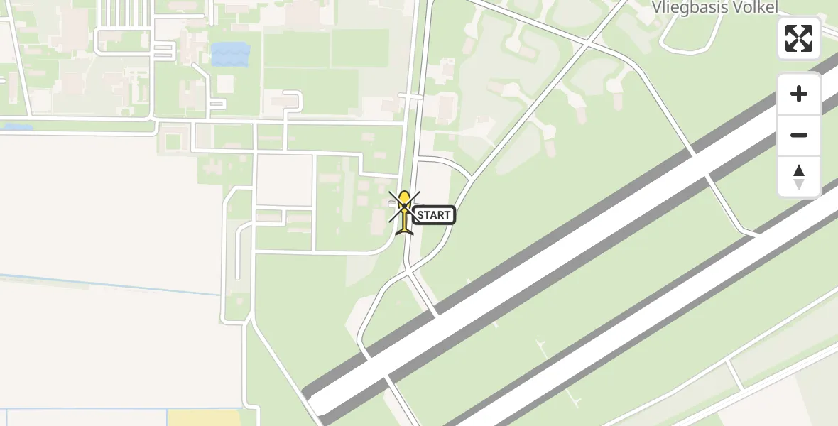 Vluchtroute Politiehelikopter van Vliegbasis Volkel naar Vliegbasis Volkel