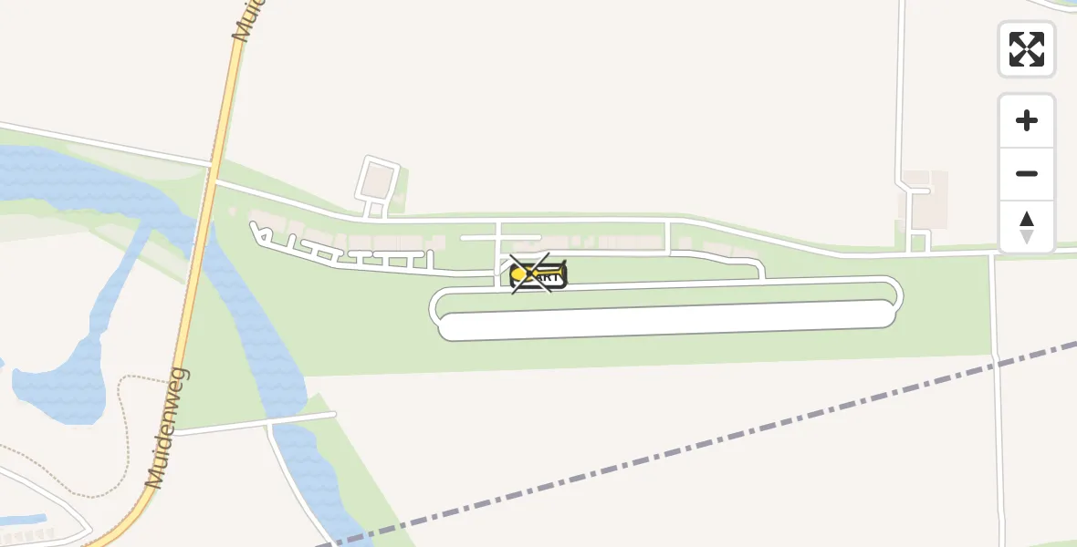 Routekaart van de vlucht: Kustwachthelikopter naar Vliegveld Midden-Zeeland, Calandweg