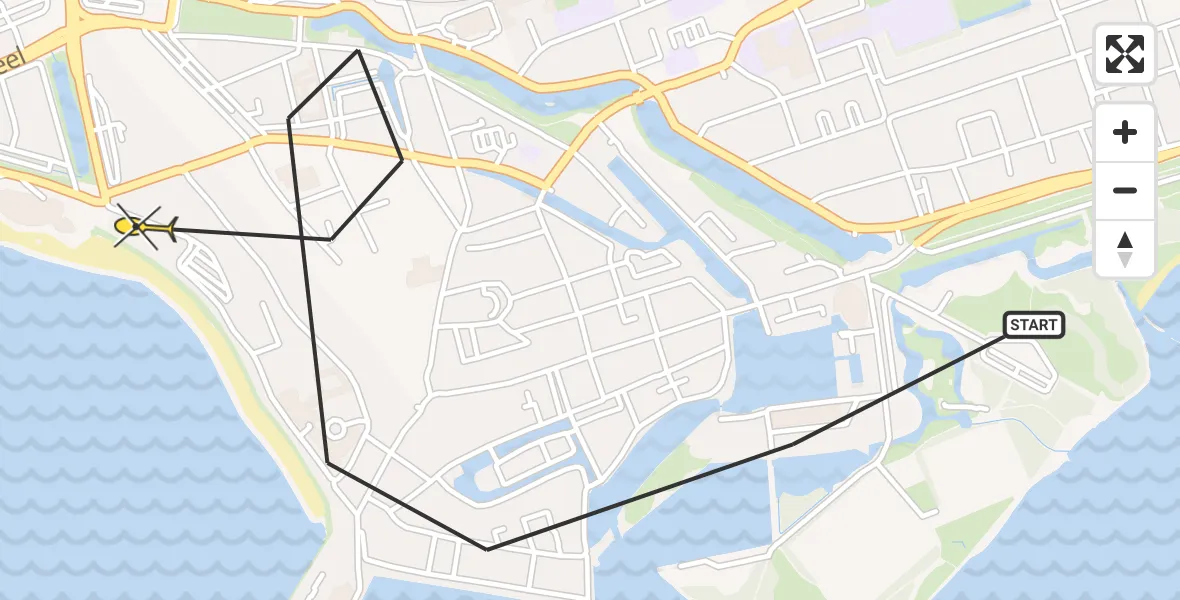 Vluchtroute Politiehelikopter van Hoorn naar Hoorn