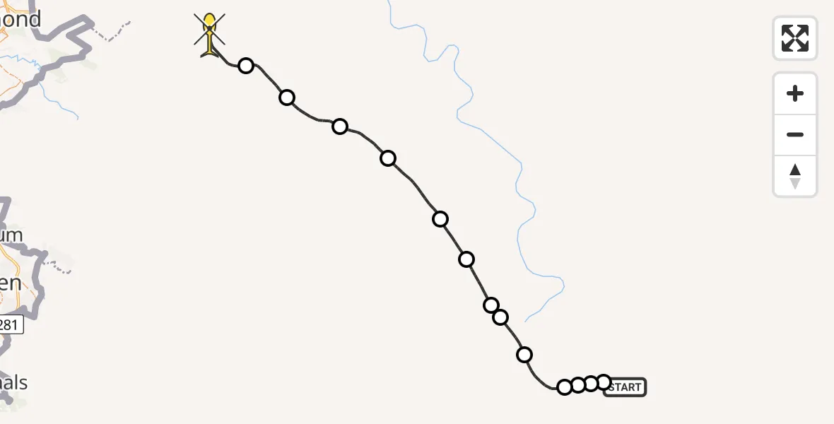 Routekaart van de vlucht: Traumaheli naar 