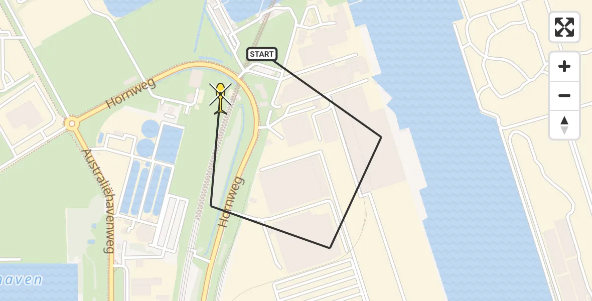 Vluchtroute Traumahelikopter van Amsterdam Heliport naar Amsterdam Heliport