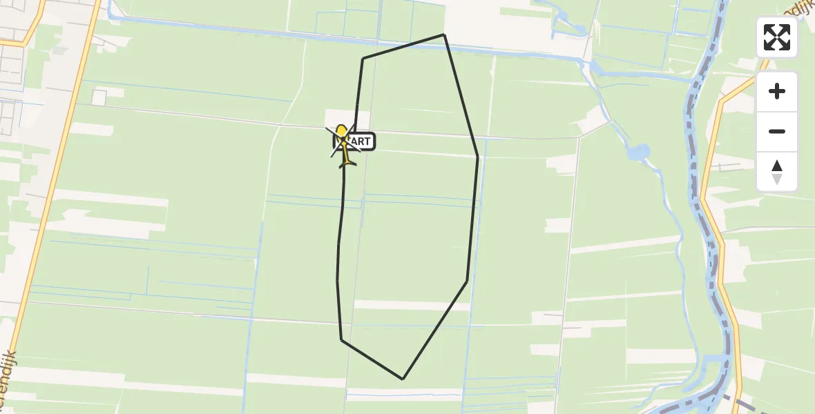 Routekaart van de vlucht: Politiehelikopter naar Eemnes, Creekenweg