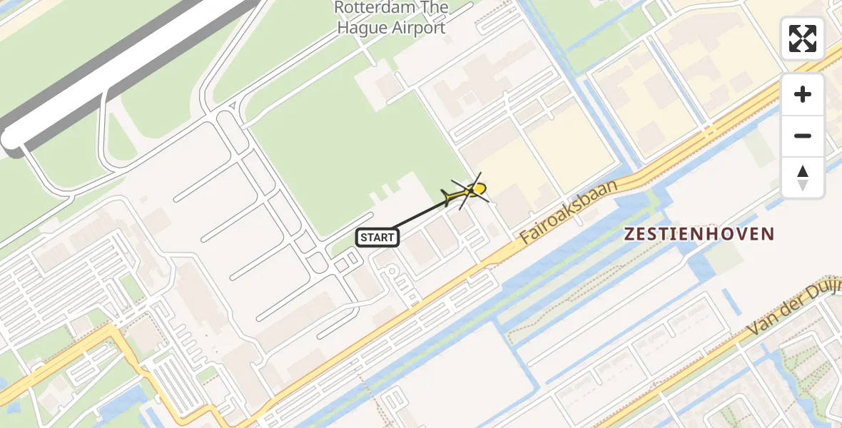 Routekaart van de vlucht: Lifeliner 2 naar Rotterdam The Hague Airport, Brandenburgbaan