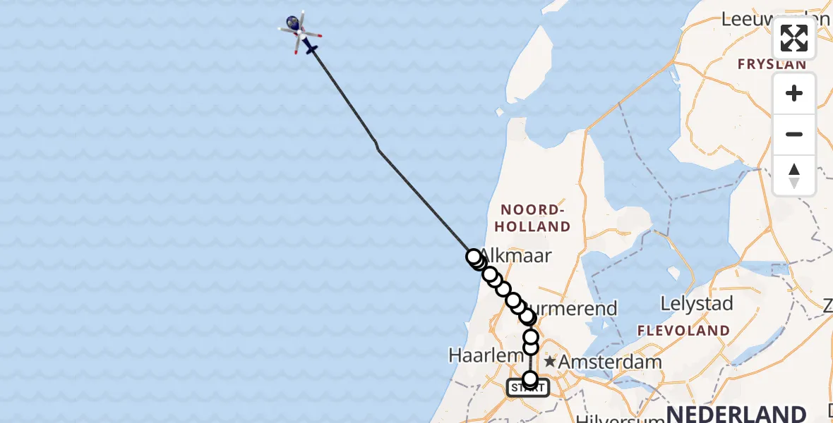 Vluchtroute Politiehelikopter Schiphol - , 14 februari 2025, 09:41