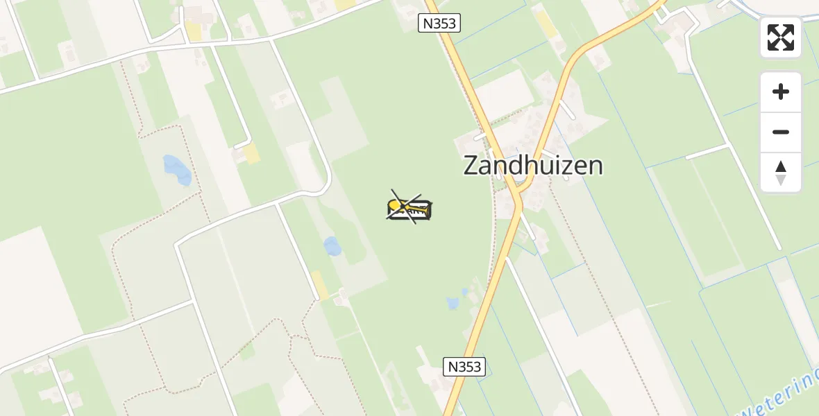 Routekaart van de vlucht: Lifeliner 4 naar Zandhuizen, Oldeberkoperweg