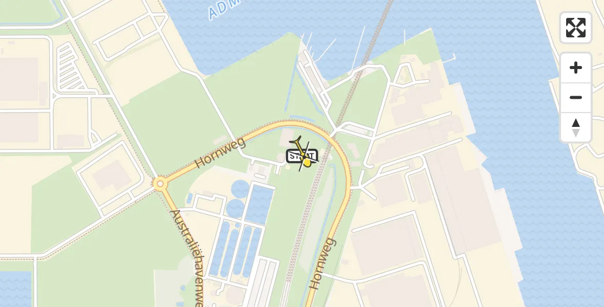 Vluchtroute Traumahelikopter van Amsterdam Heliport naar Amsterdam Heliport