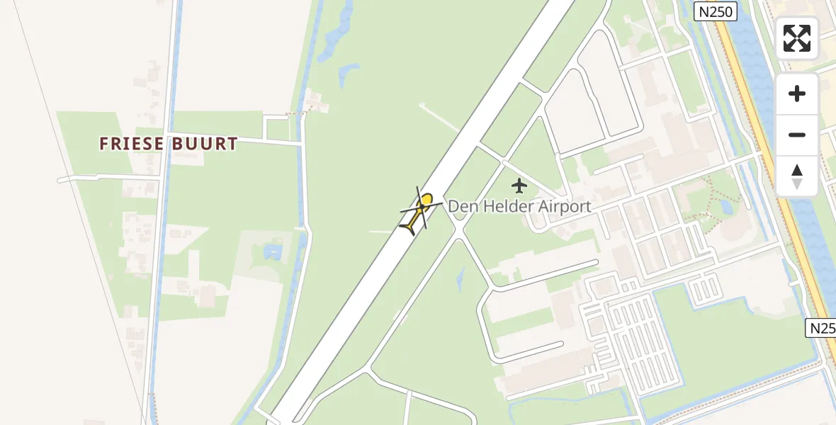 Vluchtroute Kustwachthelikopter van Vliegveld De Kooy naar Vliegveld De Kooy