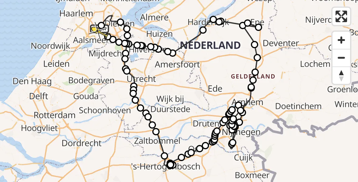 Routekaart van de vlucht: Politiehelikopter naar Amstelveen, Nieuwe Meer