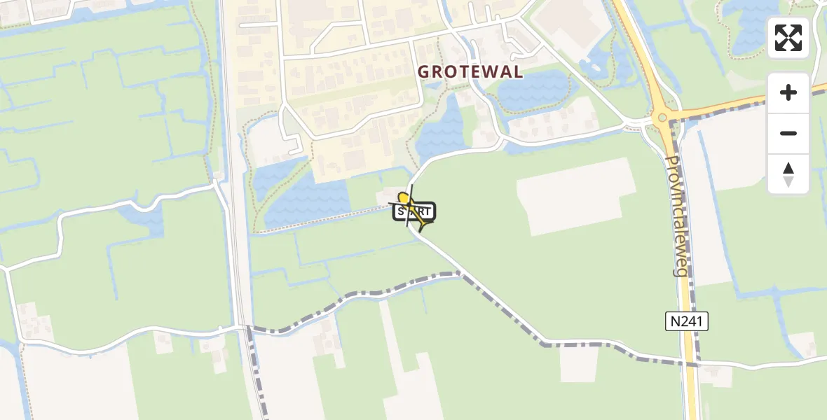 Routekaart van de vlucht: Lifeliner 1 naar Schagen, Grotewallerweg