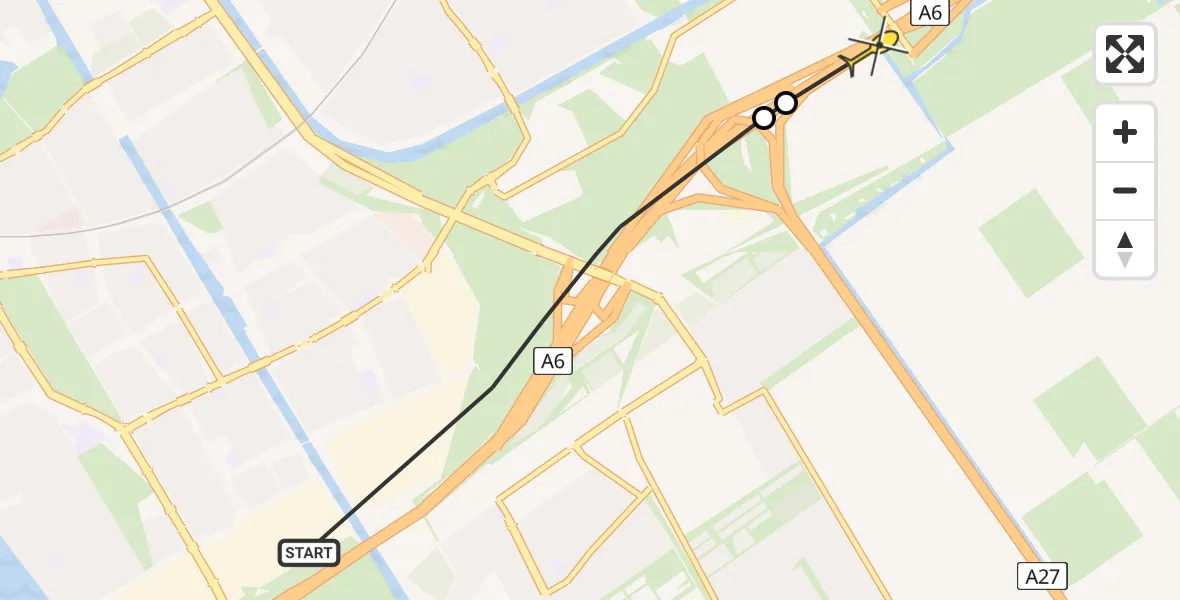 Routekaart van de vlucht: Politiehelikopter naar Almere, Edgar Degaspad