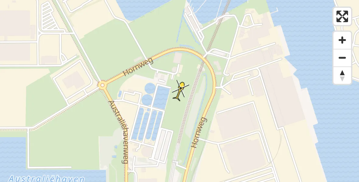 Vluchtroute Traumahelikopter van Amsterdam Heliport naar Amsterdam Heliport