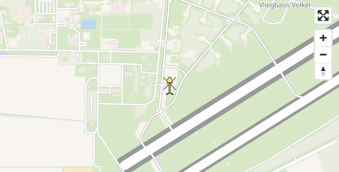 Vluchtroute Politiehelikopter van Vliegbasis Volkel naar Vliegbasis Volkel