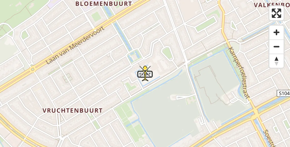 Routekaart van de vlucht: Lifeliner 2 naar Den Haag, Mient