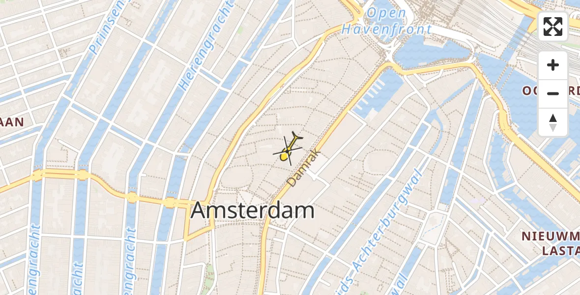 Vluchtroute Politiehelikopter van Amsterdam naar Amsterdam