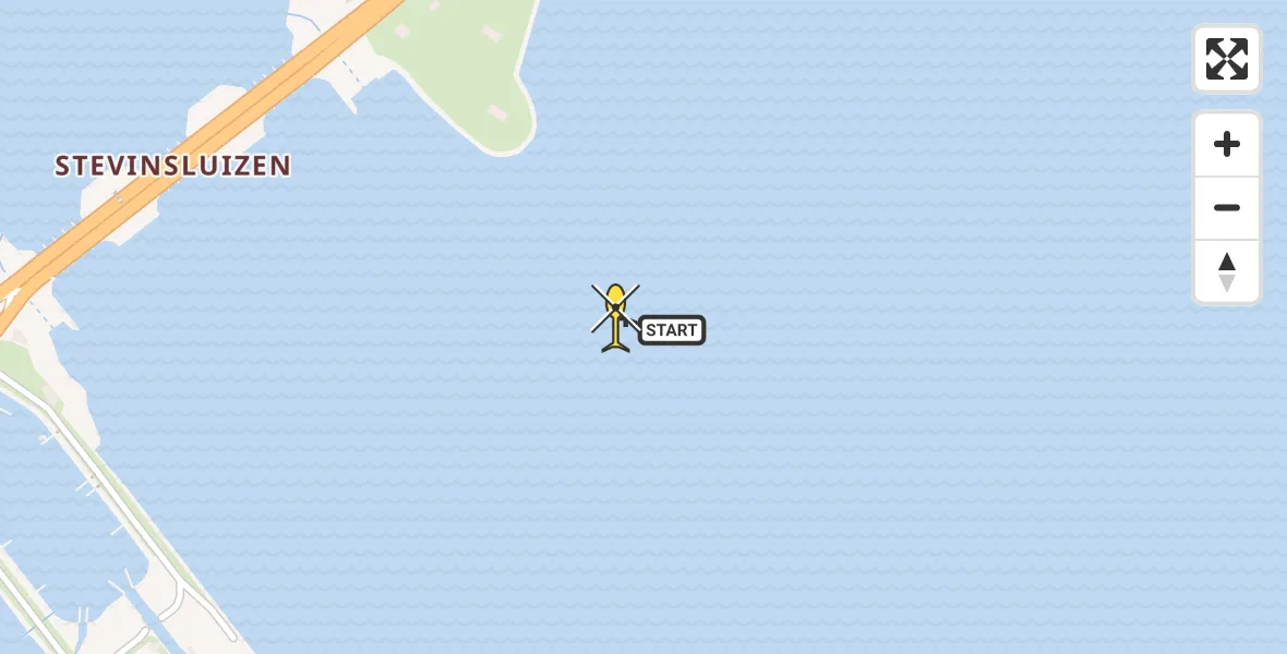 Routekaart van de vlucht: Kustwachthelikopter naar Den Oever, Afsluitdijk