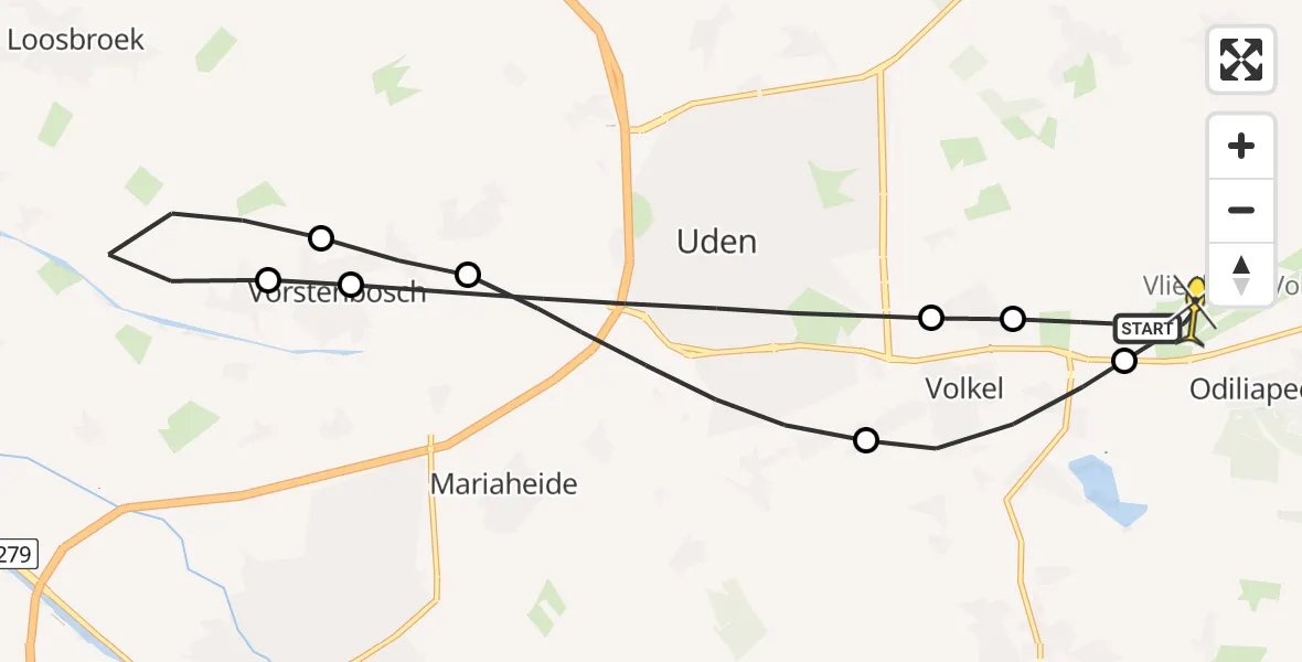 Routekaart van de vlucht: Lifeliner 3 naar Vliegbasis Volkel, Venstraat