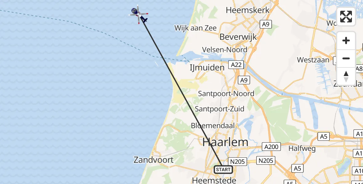 Vluchtroute Politiehelikopter Haarlem - , 17 februari 2025, 10:19