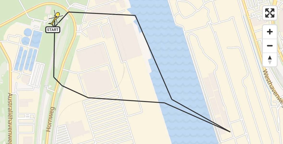 Vluchtroute Traumahelikopter van Amsterdam Heliport naar Amsterdam Heliport