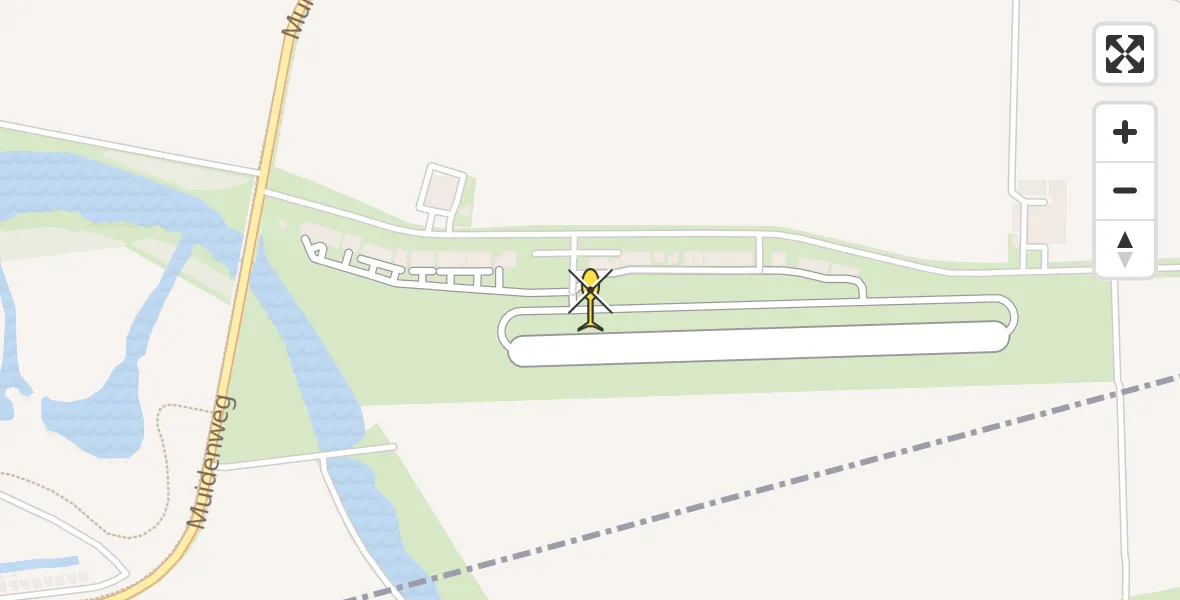 Routekaart van de vlucht: Kustwachthelikopter naar Vliegveld Midden-Zeeland