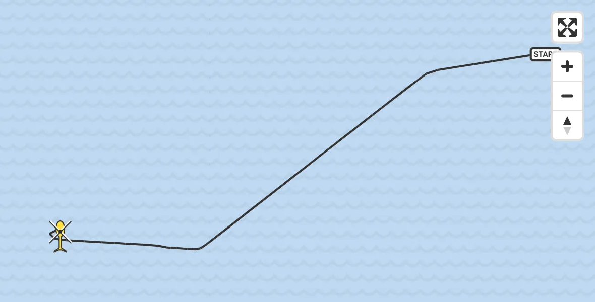 Routekaart van de vlucht: Kustwachthelikopter naar 