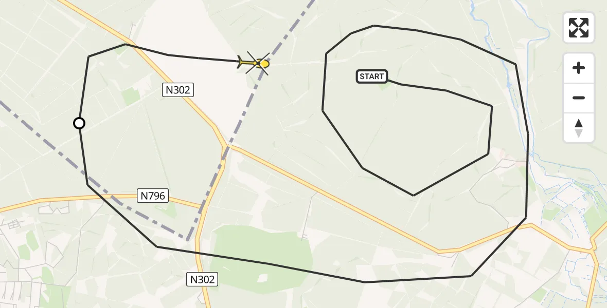 Routekaart van de vlucht: Politiehelikopter naar Harderwijk, Het Roode Koper