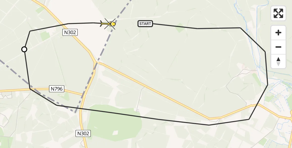 Routekaart van de vlucht: Politiehelikopter naar Harderwijk, Poolseweg