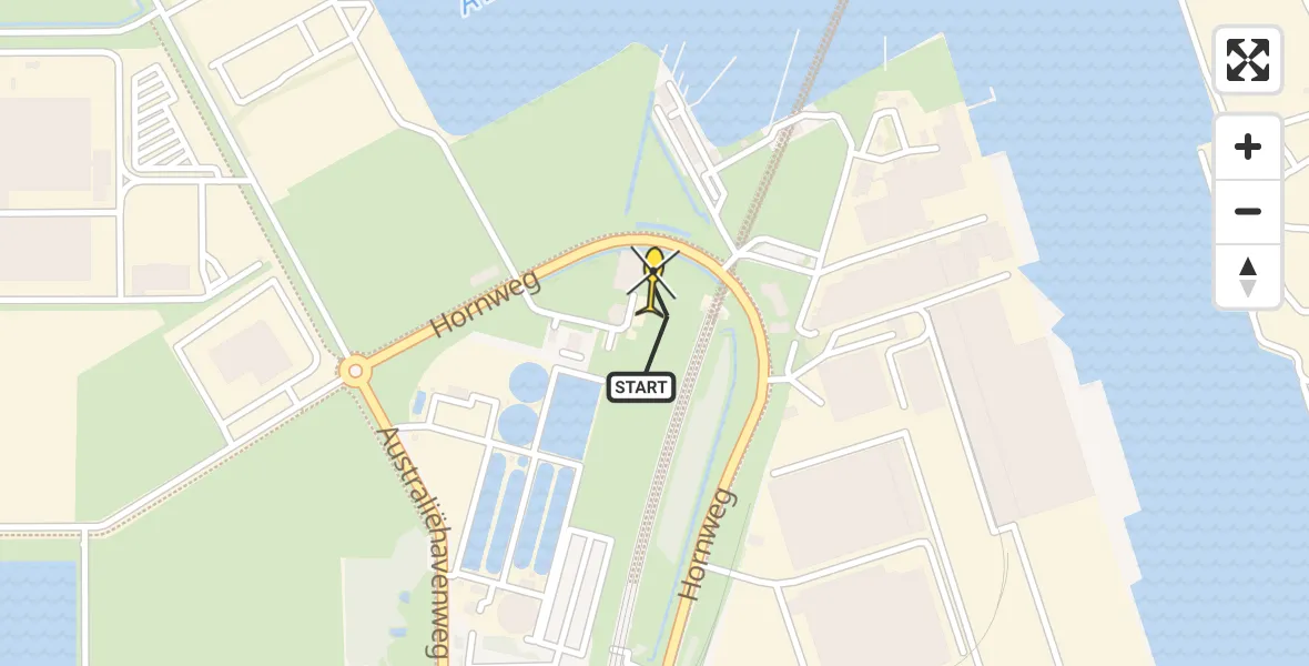 Vluchtroute Traumahelikopter van Amsterdam Heliport naar Amsterdam Heliport