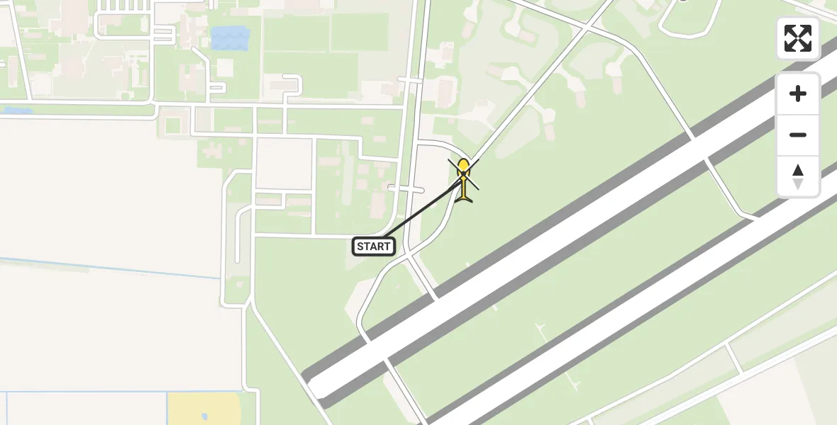 Routekaart van de vlucht: Lifeliner 3 naar Vliegbasis Volkel, Zeelandsedijk