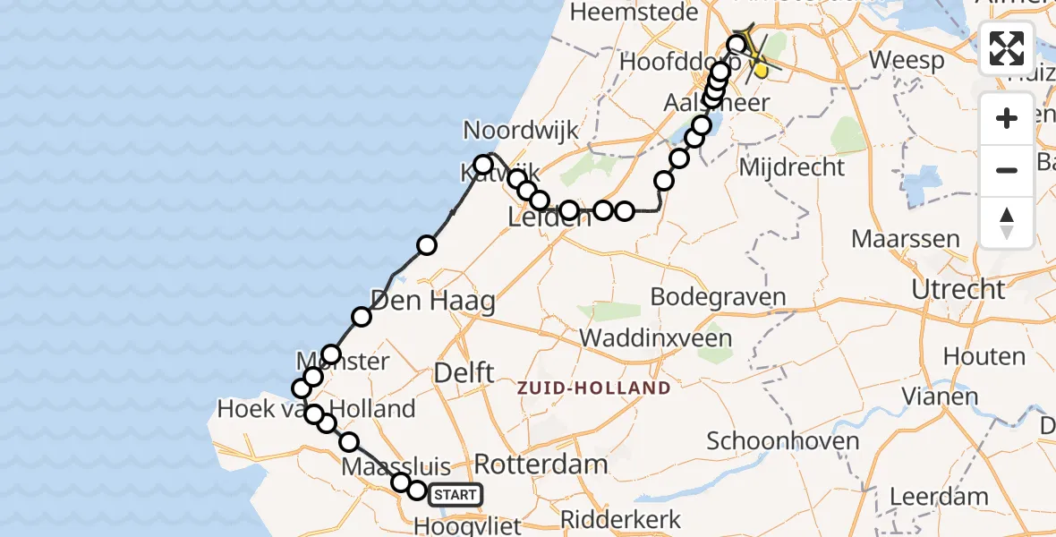 Routekaart van de vlucht: Politieheli naar Schiphol, Zuidelijk havenhoofd