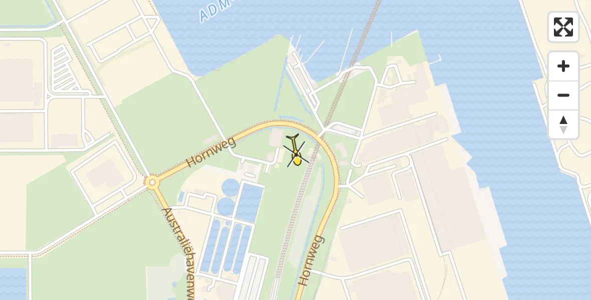 Vluchtroute Traumahelikopter van Amsterdam Heliport naar Amsterdam Heliport