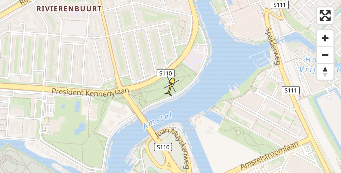 Routekaart van de vlucht: Lifeliner 1 naar Amsterdam