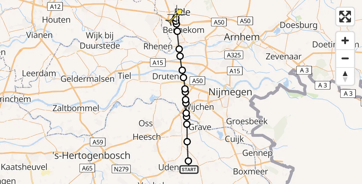 Routekaart van de vlucht: Lifeliner 3 naar Ede, Houtvennen