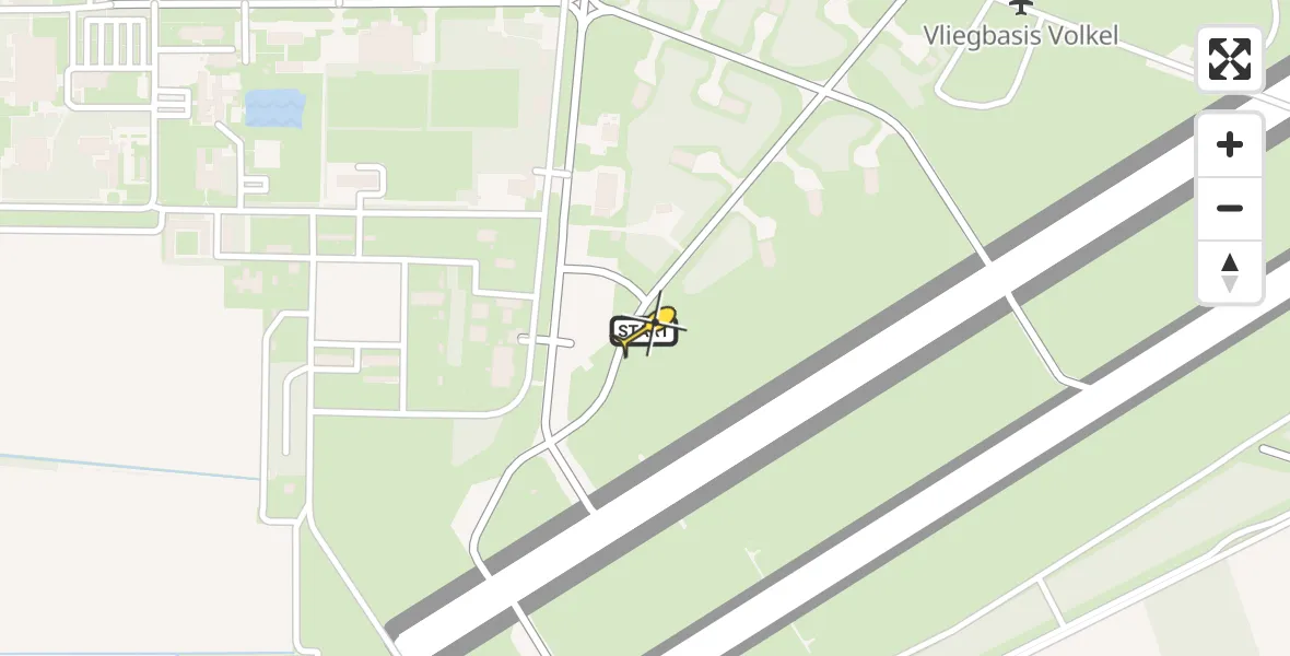 Routekaart van de vlucht: Lifeliner 3 naar Vliegbasis Volkel, Zeelandsedijk