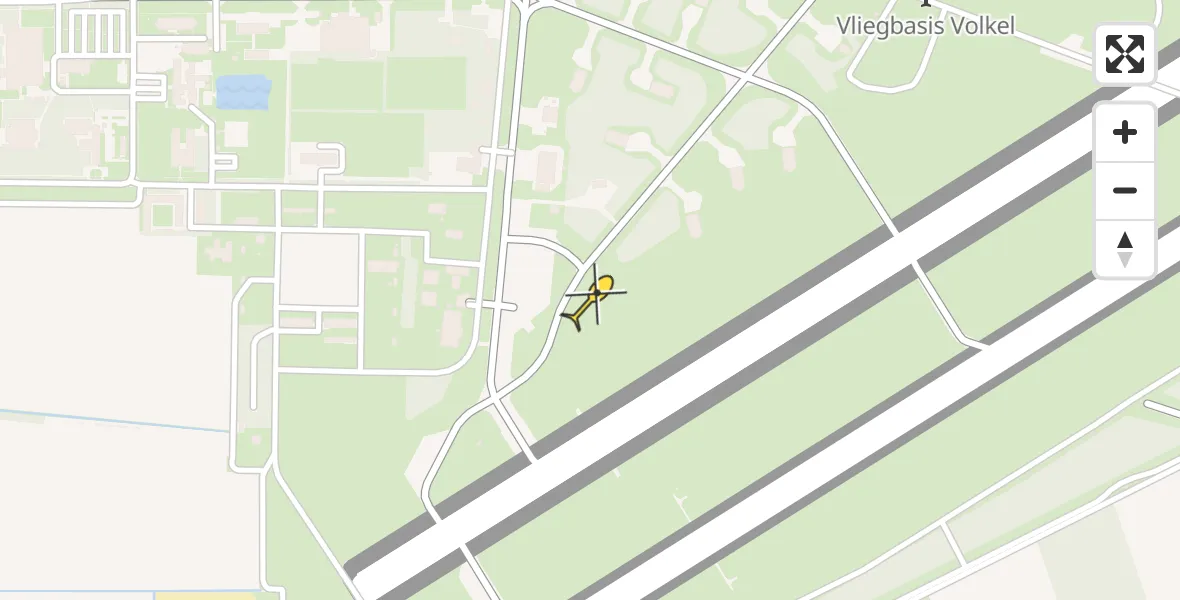 Routekaart van de vlucht: Politieheli naar Vliegbasis Volkel