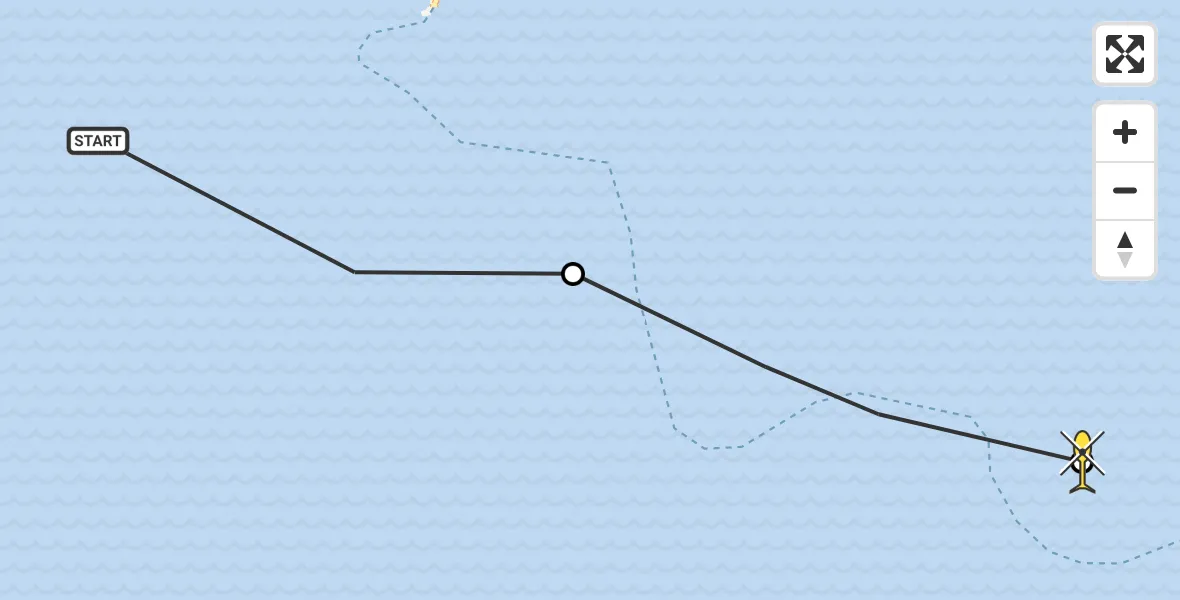 Routekaart van de vlucht: Ambulanceheli naar Holwerd, Scheepsgat