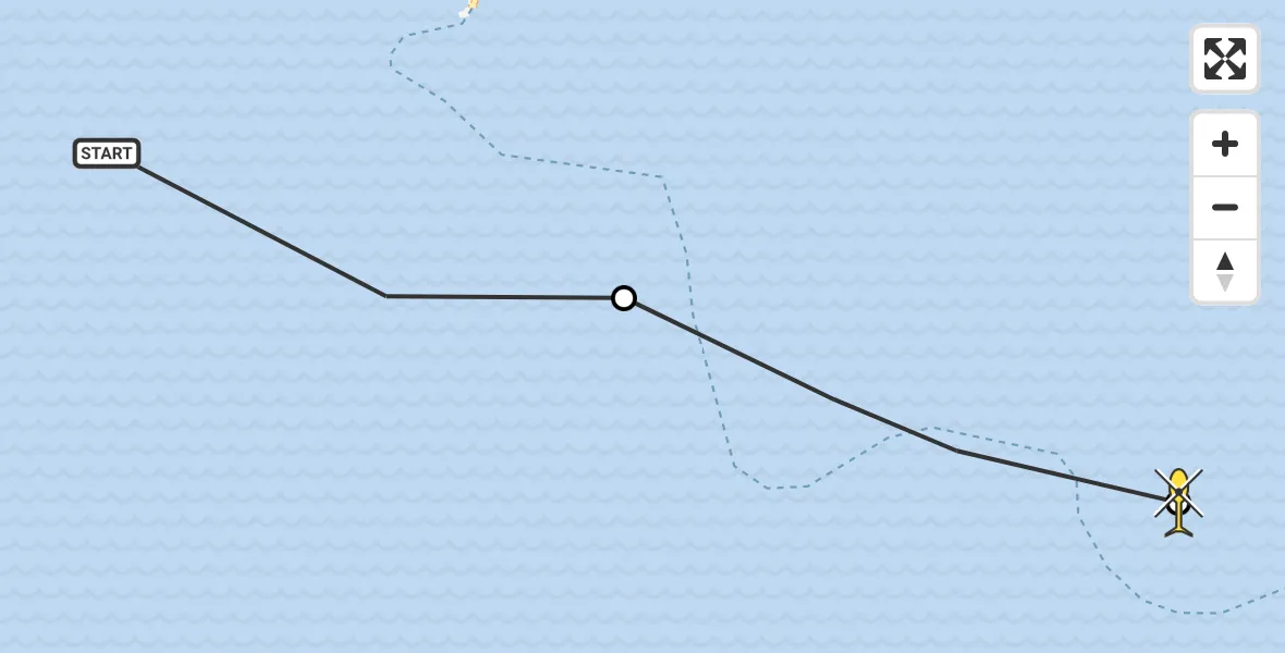Routekaart van de vlucht: Ambulancehelikopter naar Holwerd, Scheepsgat