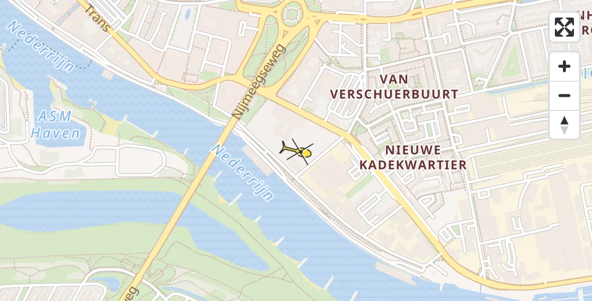 Routekaart van de vlucht: Lifeliner 3 naar Arnhem