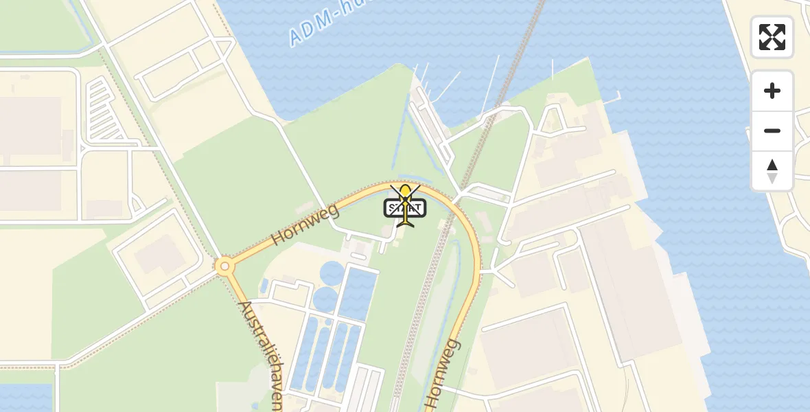 Vluchtroute Traumahelikopter van Amsterdam Heliport naar Amsterdam Heliport