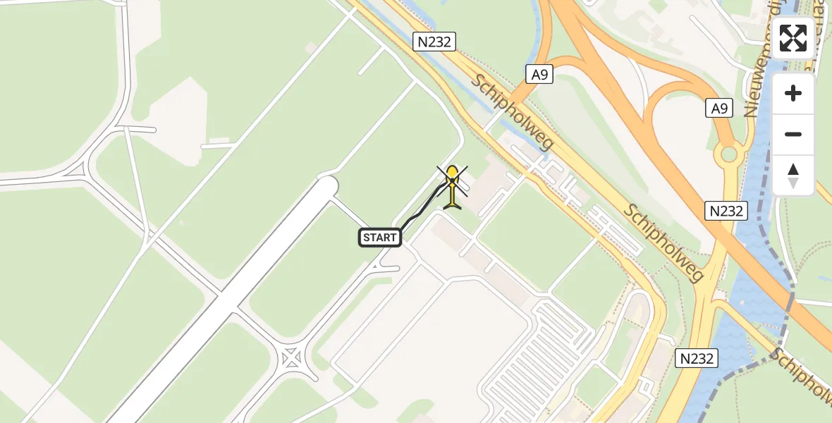 Vluchtroute Politiehelikopter van Schiphol naar Schiphol