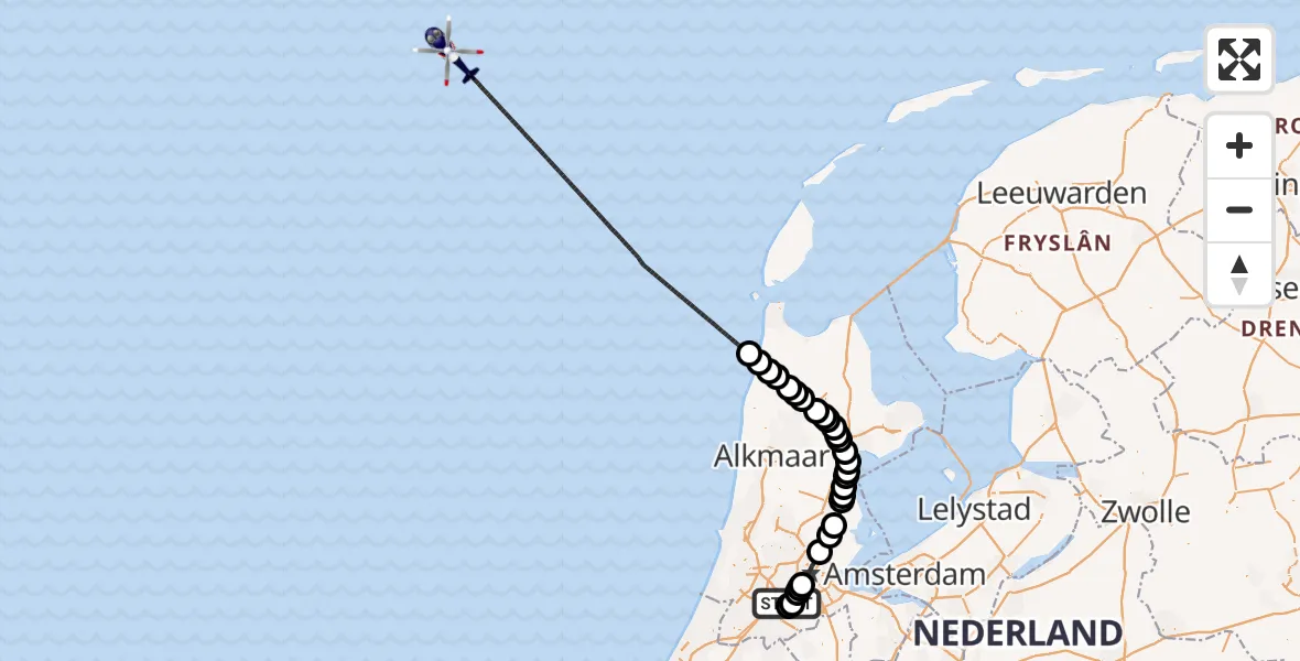 Vluchtroute Politiehelikopter Schiphol - , 20 februari 2025, 09:50