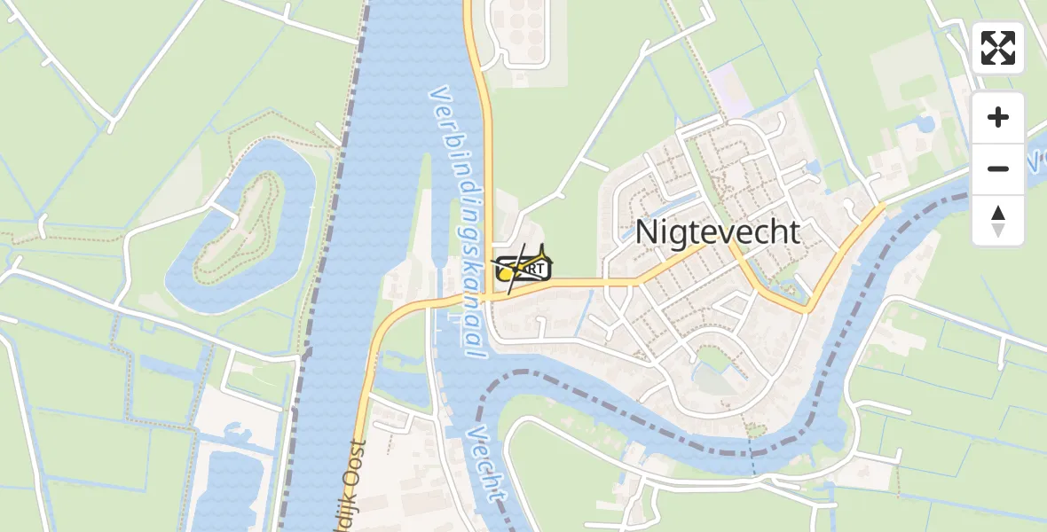 Routekaart van de vlucht: Lifeliner 1 naar Nigtevecht, Kanaaldijk Oost