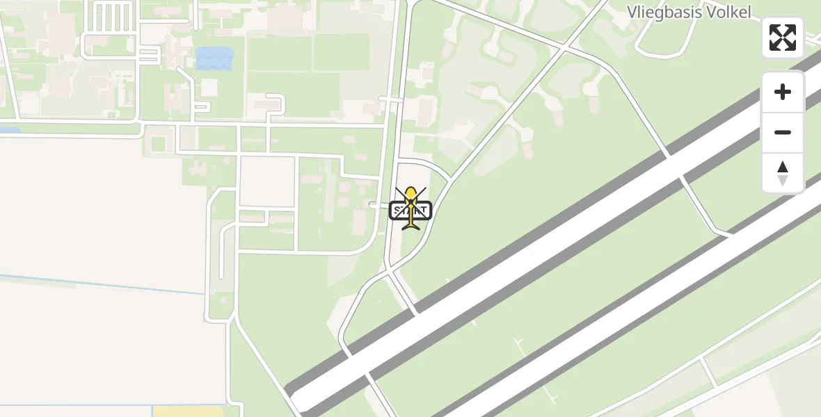 Vluchtroute Politiehelikopter van Vliegbasis Volkel naar Vliegbasis Volkel
