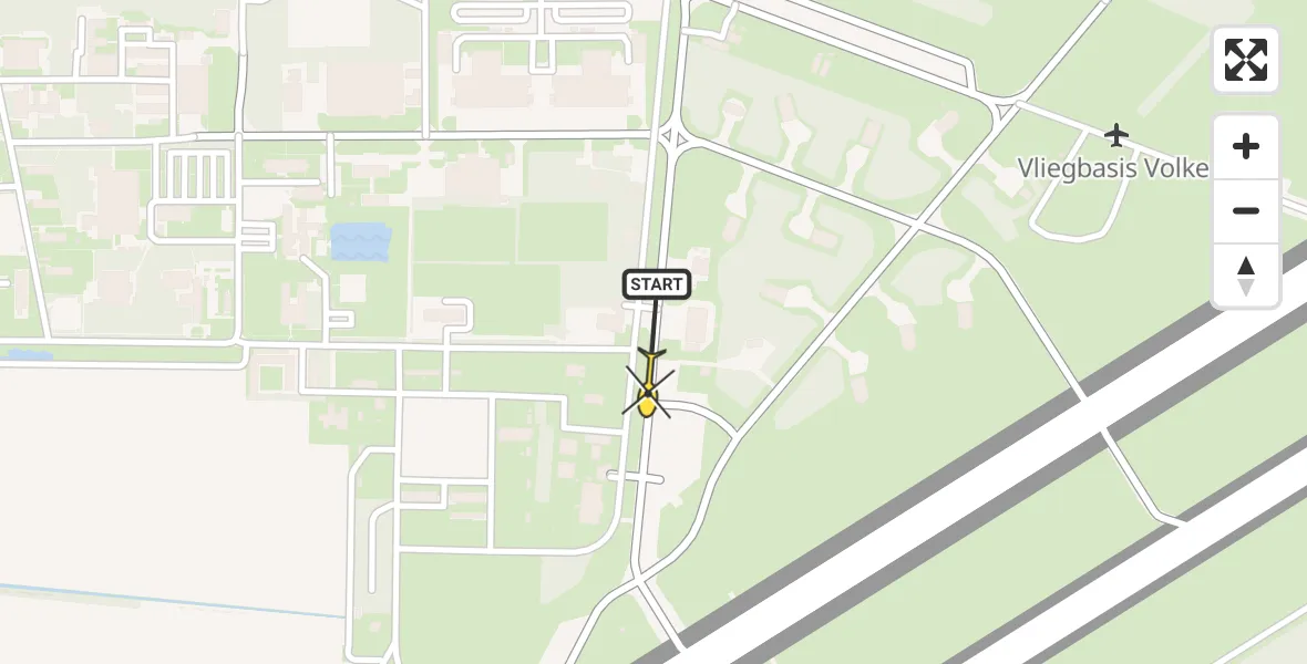 Routekaart van de vlucht: Lifeliner 3 naar Vliegbasis Volkel, Zeelandsedijk