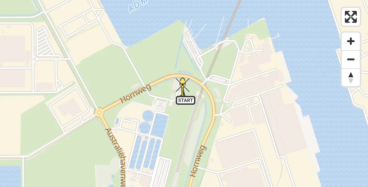 Vluchtroute Traumahelikopter van Amsterdam Heliport naar Amsterdam Heliport