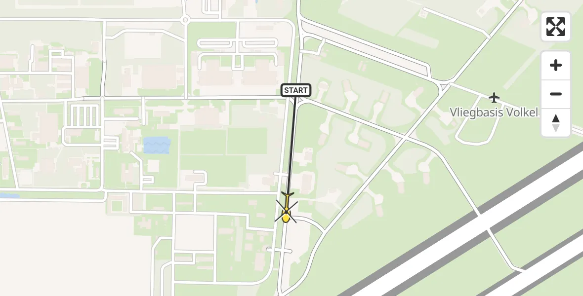 Routekaart van de vlucht: Lifeliner 3 naar Vliegbasis Volkel, Zeelandsedijk