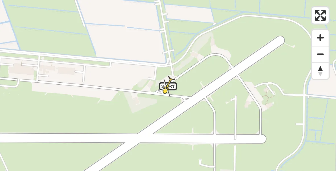 Routekaart van de vlucht: Ambulanceheli naar Vliegbasis Leeuwarden, Keegsdijkje