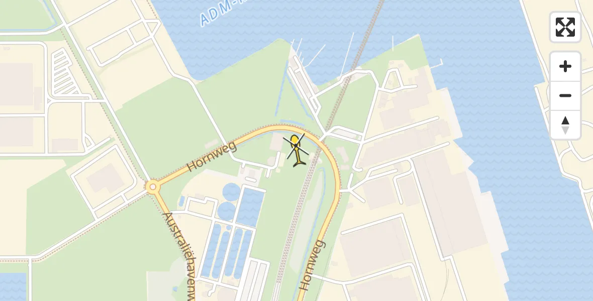 Vluchtroute Traumahelikopter van Amsterdam Heliport naar Amsterdam Heliport