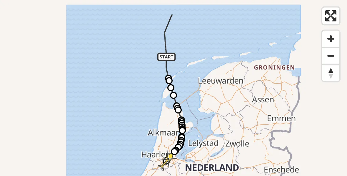 Routekaart van de vlucht: Politieheli naar Schiphol, Loevesteinse Randweg