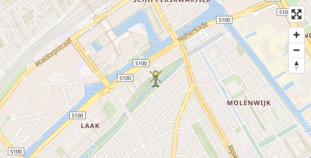 Routekaart van de vlucht: Lifeliner 2 naar Den Haag