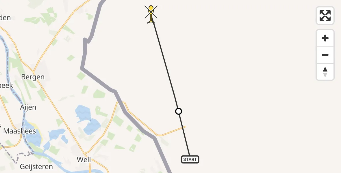 Routekaart van de vlucht: Traumahelikopter naar 